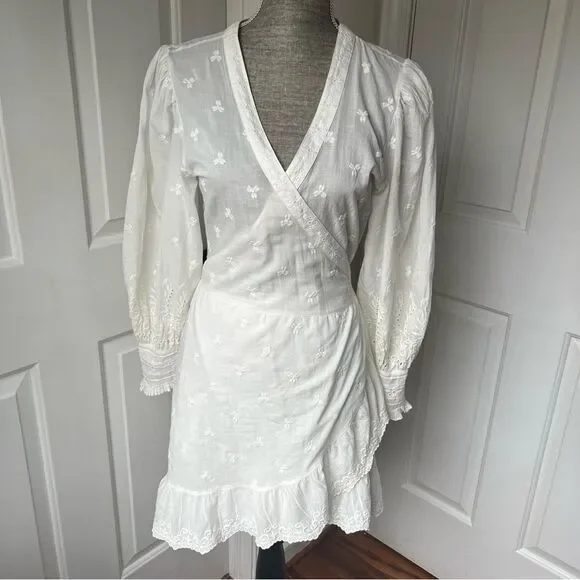Reformation White Eyelet Wrap Dress - Picture 4 of 9